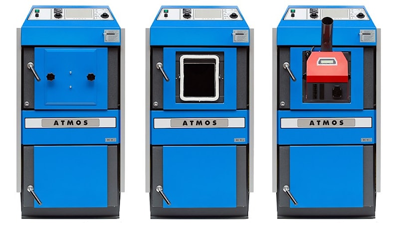 Комбинированный котел ATMOS C 18S с пеллетной горелкой в верхней дверце