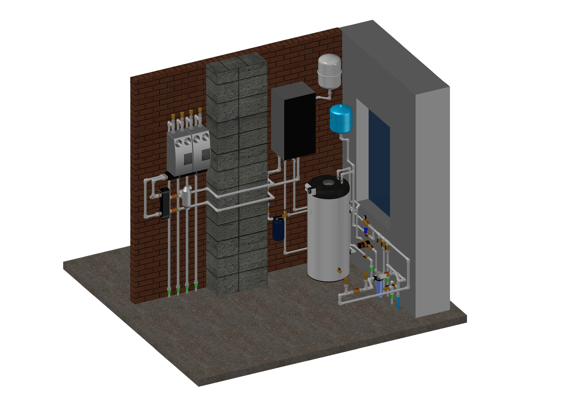 3D расстановка оборудования в котельной