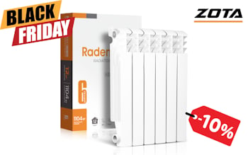 Алюминиевый радиатор RADENA R 1000 500/100 — 10 секций. — СКИДКА -10% до 30 декабря!
