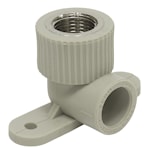 Купить угольник комб. вн.р. 25x1/2" с креплением (серый / белый цв.)