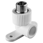 Купить угольник комб. нар.р. 25x1/2" с креплением (серый / белый цв.)