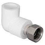 Купить угольник с накидной гайкой 1v 20x1/2" (метал. штуцер) (серый / белый цв.)